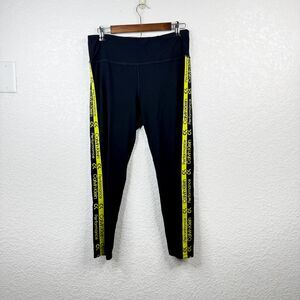Calvin Klein Performance Black Yellow Workout Leggings Size XL
